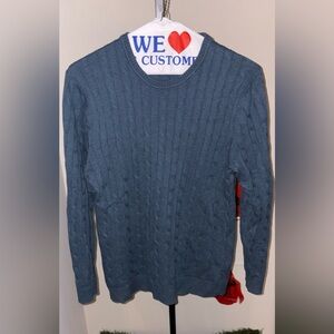 Club Room Men's Large Dark Gray Cable Knit Sweater